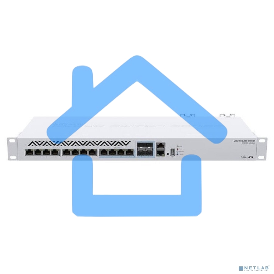 MikroTik CRS312-4C+8XG-RM Cloud Router Switch 8х 1G/2.5G/5G/10G RJ45, 4х 10G RJ45/SFP+ with RouterOS L5, 1U rackmount enclosure