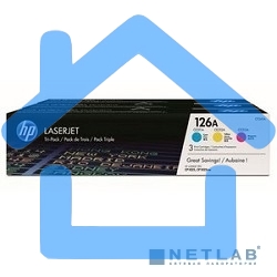 Картридж лазерный комплект HP CF341A голубой/пурпурный/желтый для LJ CP1025 3 х 1000 стр