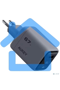Сетевое зарядное устройство Aukey Comet Mix 67W 2C+A серый