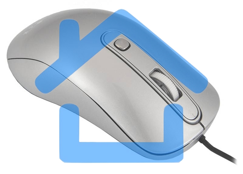 Мышь проводная Oklick 155M серебристый, 1600 dpi, USB, кнопки - 4