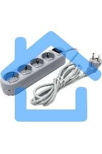 Сетевой фильтр Defender ES Lite, 1.8м, 4 розетки, серый