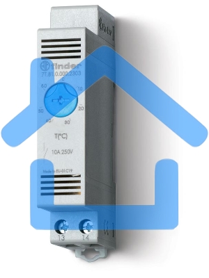 Термостат щитовой для включения охлаждения диапазон температур 0…+60град. С; 1NO 10А модульный 17.5мм IP20 FINDER 7T8100002303