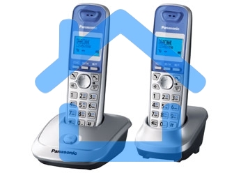 Телефон беспроводной (DECT) Panasonic KX-TG2512RUS (серебристый) Доп трубка в комплекте,АОН, Caller ID,спикерфон на трубке,полифония