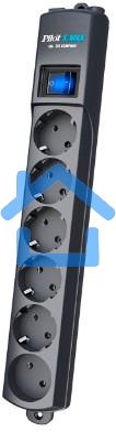 Сетевой фильтр Surge protector Pilot S Max (5 euros + 1GP), 15A/3.5kVA, automatic, 5 m, graphite