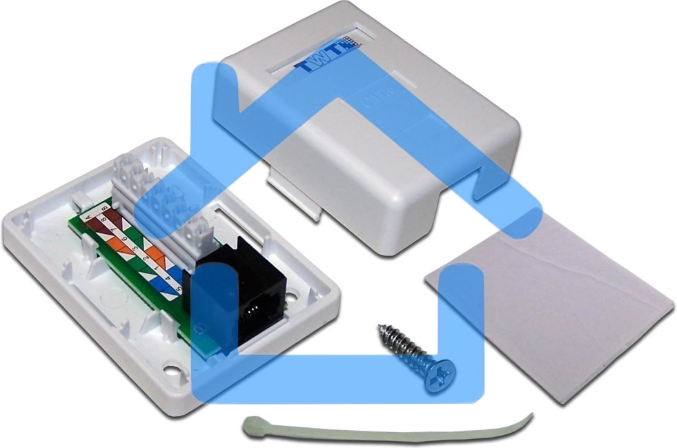 Настенная розетка, 1 порт RJ-45 категории 6, UTP, белая