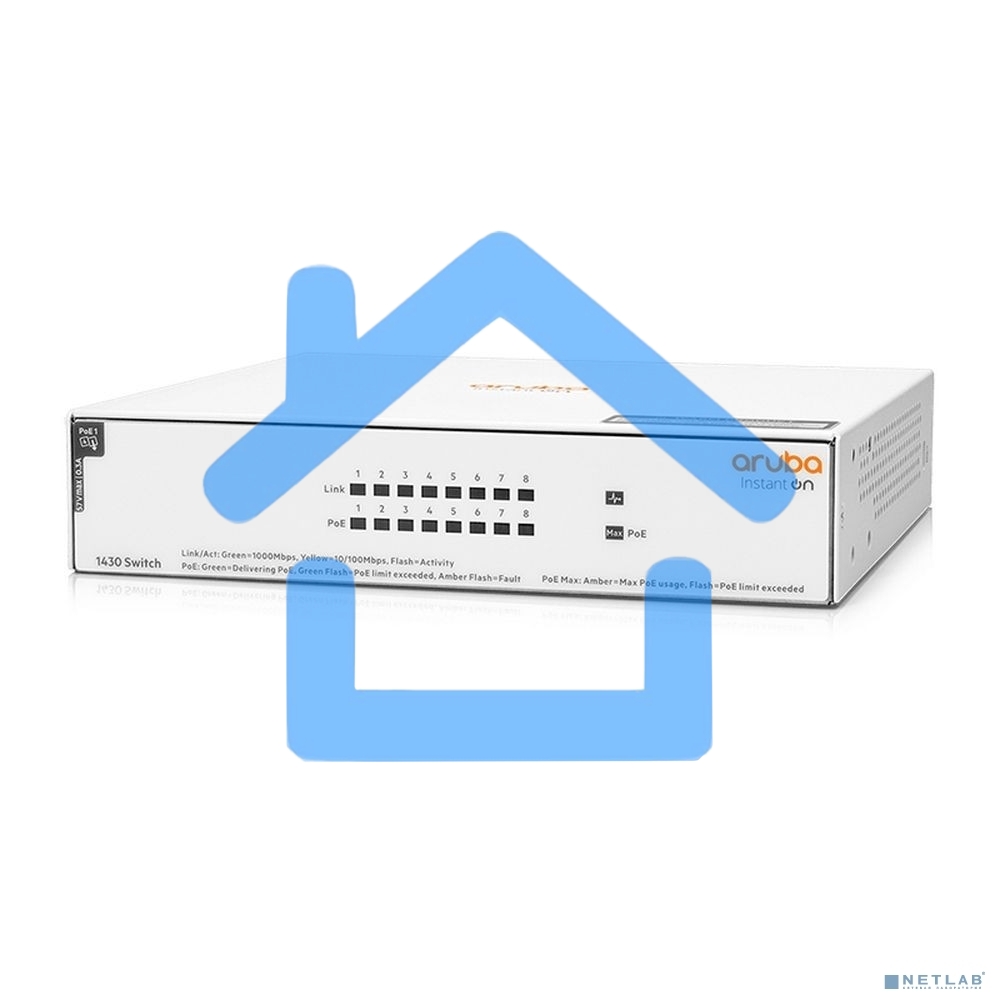 Коммутатор HPE Aruba Instant On 1430 8G Class4 PoE 64W Switch Switch