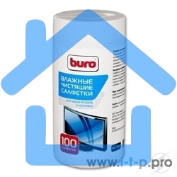 Чистящие средства BURO BU-TSCRL 817440 Туба с чистящими салфетками, для экранов и оптики, 100 шт.