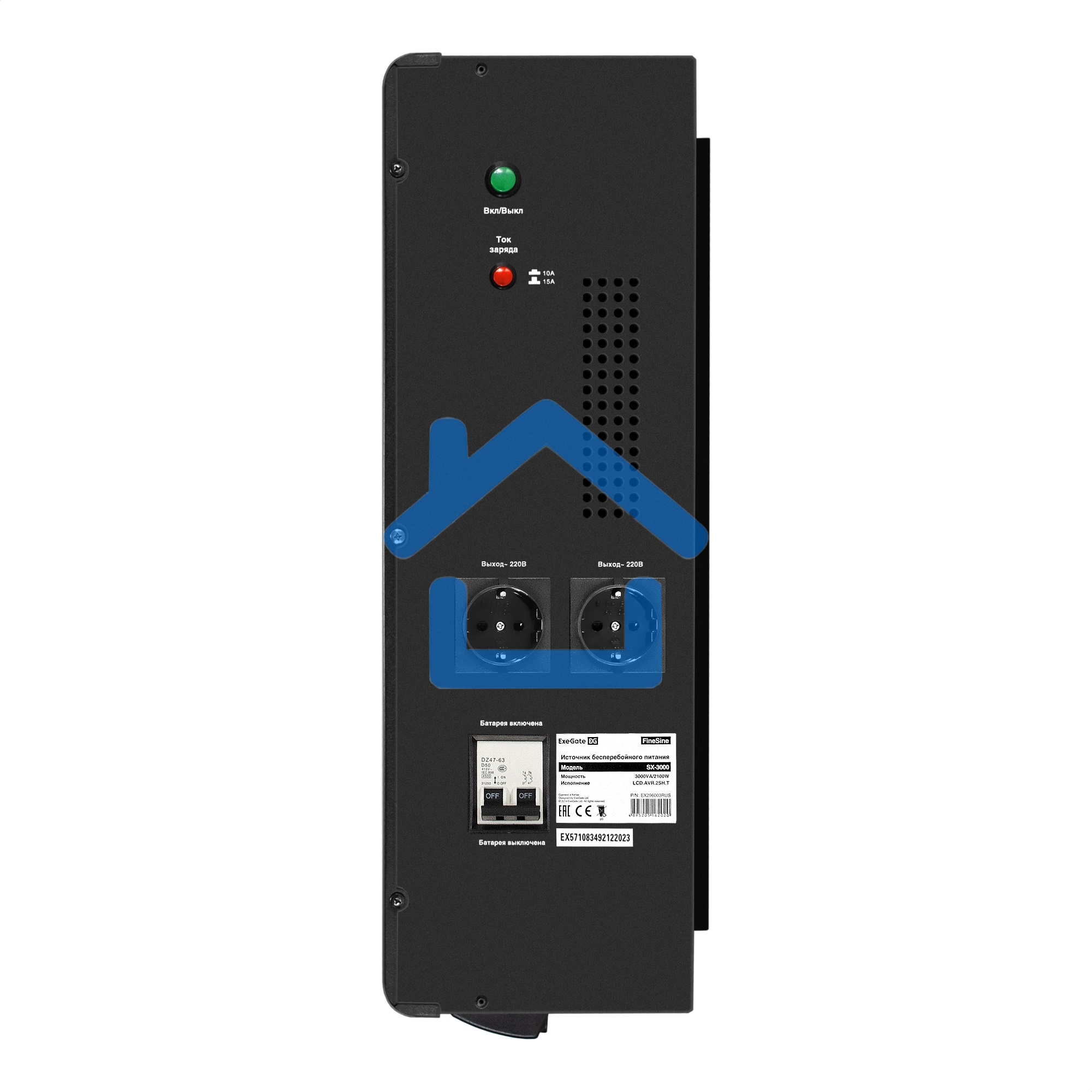 Комплект Источник бесперебойного питания EX296003RUS + батарея 120Aч EX285657RUS 4шт ExeGate FineSine SX-3000.LCD.AVR.2SH.T + батарея ExeGate HRL 12-120 (12В, 120Ач) 4шт