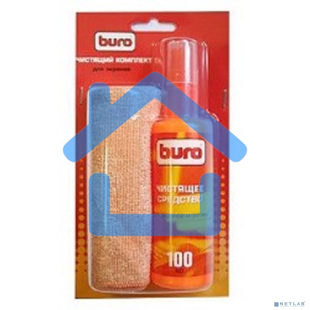 Чистящий набор (салфетки + гель) Buro BU-S/MF (салфетка и спрей) для экранов и оптики блистер 100мл