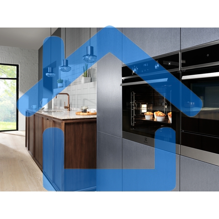 Электрический духовой шкаф Electrolux с конвекцией, приготовление на пару,объем 72 л, утапливаемые переключатели, 10 режимов, автопрограммы, очистка пиролитическая, 3 стекла в дверце, направляющие проволочные + телескопические (1 уровень), термощуп