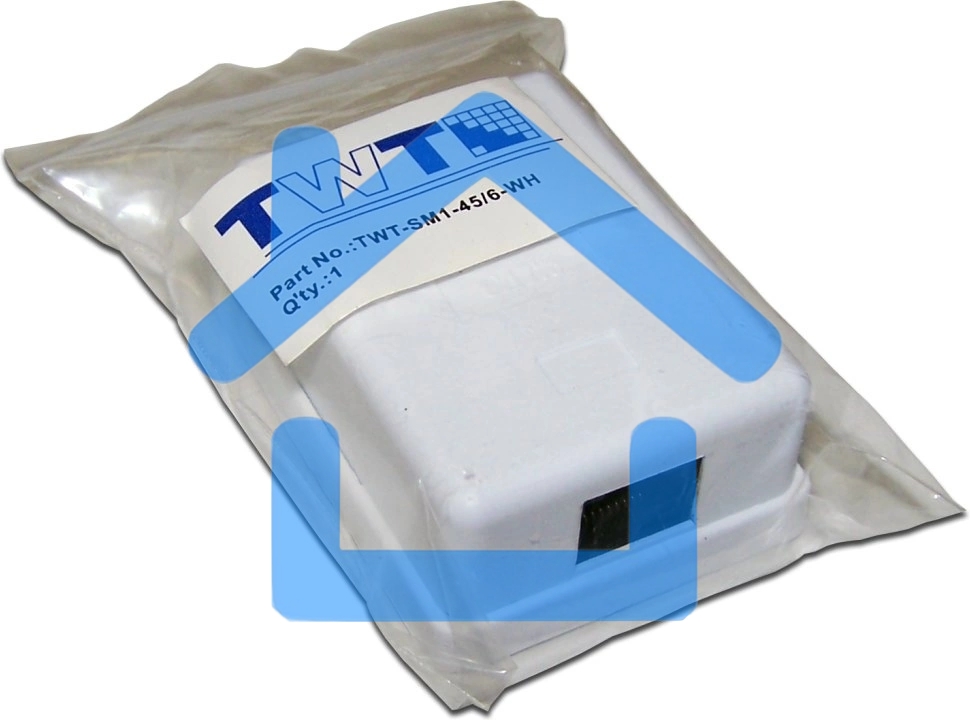 Настенная розетка, 1 порт RJ-45 категории 6, UTP, белая