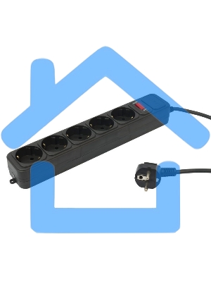 Сетевой фильтр PC Pet AP01006-3-BK 3м (5 розеток) черный