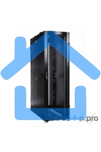 Шкаф серверный ПРОФ напольный 48U (600x1000) дверь перфор., задние двойные перфор., черный, в сборе (ШТК-СП-48.6.10-48АА-9005) (1 коробка)