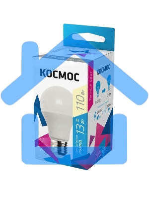 Лампа светодиодная LED BASIC A60 13Вт 220В E27 3000К Космос LkecLED13wA60E2730