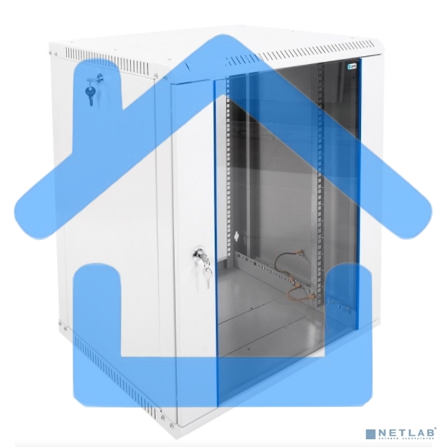 Шкаф телеком. настенный разборный 15U (600х520) дверь стекло (ШРН-Э-15.500) (1 коробка)