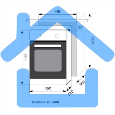Духовой шкаф LEX EDP 4571 BLобъем 55л, LED таймер, 7 функций, встраиваемый