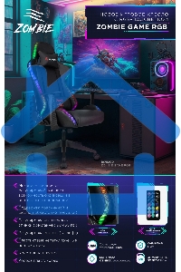 Кресло игровое Zombie GAME RGB черный эко.кожа/ткань крестов. пластик