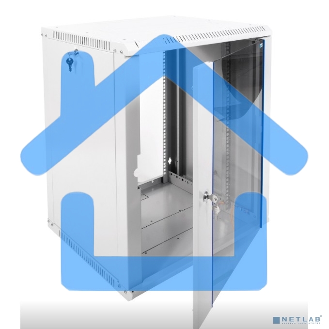 Шкаф телеком. настенный разборный 15U (600х520) дверь стекло (ШРН-Э-15.500) (1 коробка)