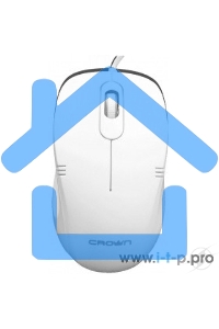 Мышь проводная Crown CMM-502 белый, 1000 dpi, USB, кнопки - 3