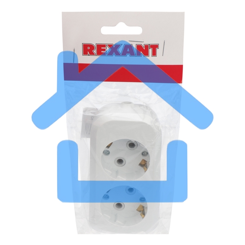 Колодка 2 гнезда с заземлением Rexant