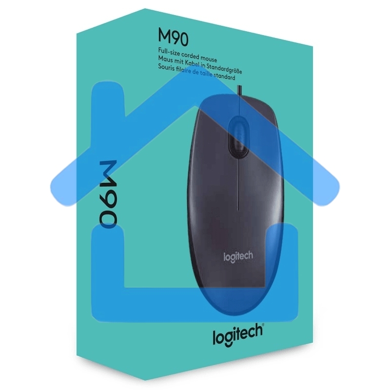 Мышь проводная Logitech M90 черный/серый, 1000 dpi, USB, кнопки - 3