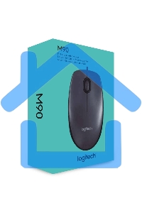 Мышь проводная Logitech M90 черный/серый, 1000 dpi, USB, кнопки - 3