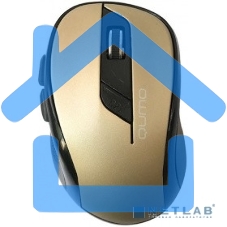 Мышь беспроводная Qumo Office Line M64 золотистый, 1600 dpi, радиоканал, USB, кнопки - 6