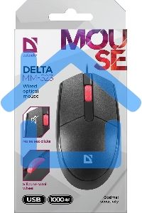 Мышь проводная Defender Delta MM-523 черный, 1000 dpi, USB, кнопки - 3