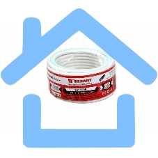 Кабель коаксиальный Rexant SAT 703B, 75 Ом, Cu/Al/Cu, 75%, бухта 10 м, белый