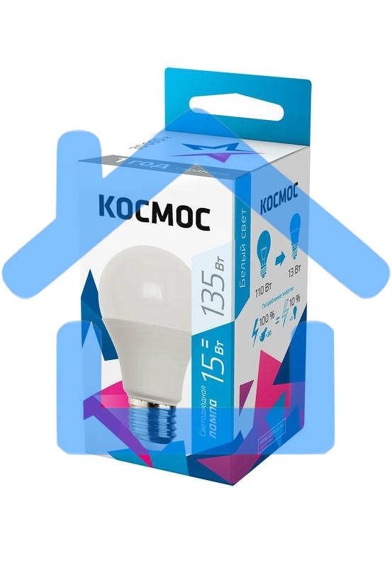 Лампа светодиодная LED BASIC A60 15Вт 220В E27 4500К КОСМОС LkecLED15wA60E2745