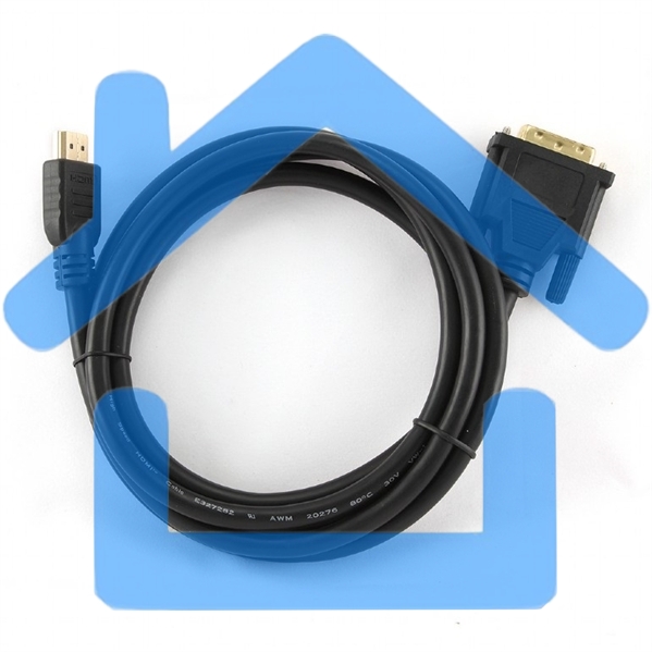 Кабель HDMI-DVI Cablexpert CC-HDMI-DVI-6, 19M/19M, single link, медь, позол.разъемы, экран, 1.8м, черный, пакет