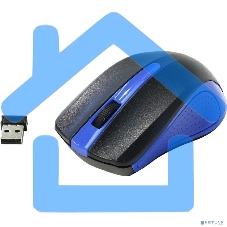 Мышь беспроводная Oklick 485MW черный/синий, 1200 dpi, радиоканал, USB, кнопки - 3