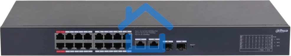 Коммутатор Dahua DH-CS4220-16GT-190 16x100Мбит/с 2x1Gbит/с 2xКомбо(1000BASE-T/SFP) управляемый