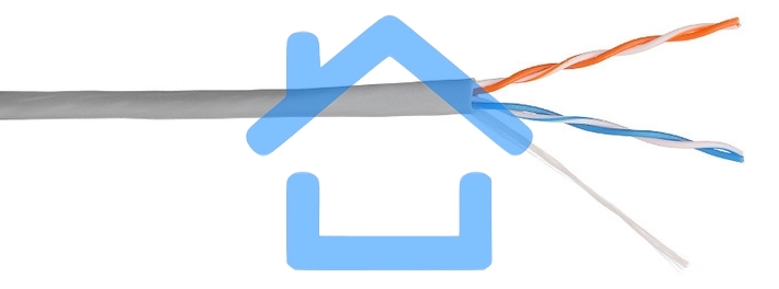 Кабель информационный Lanmaster NM-UTP5E2PR-CU кат.5е U/UTP не экранированный 2X2 PVC внутренний 305м серый