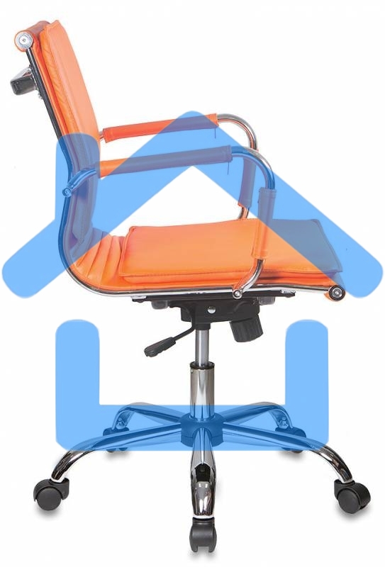 Кресло руководителя Бюрократ CH-993-Low/orange оранжевый, низкая спинка, искусственная кожа, крестовина хромированная