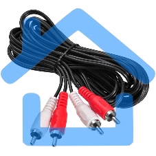 Кабель соединительный аудио Buro 2хRCA (m)/2хRCA (m) 3м. черный BAAC024-3