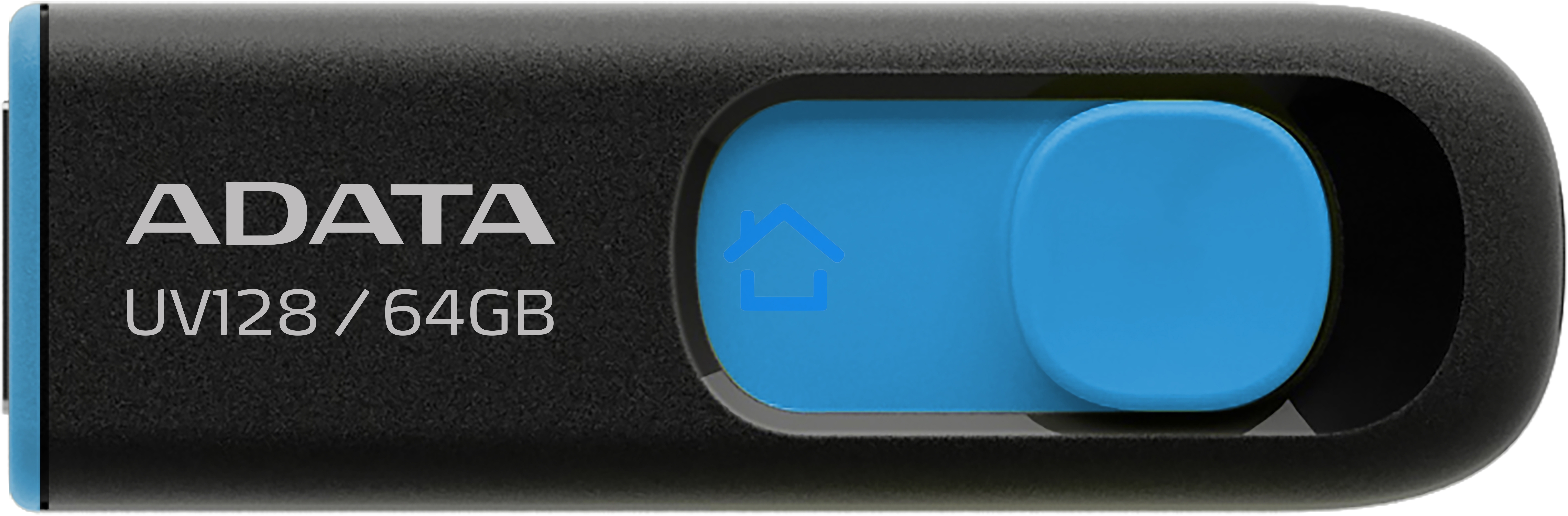 Флешка USB ADATA UV128 (AUV128-64G-RBE), 64 Gb, USB 3.0, R/W 100/30, черный/синий