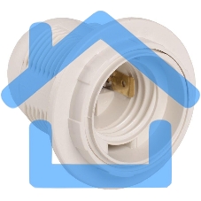 Патрон пластик с кольцом, Е27, белый, стикер на изделии, Iek EPP11-04-01-K01 Ппл27-04-К12