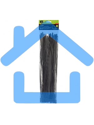 Хомуты, 400 х 8 мм, пластиковые, черные, 50 шт. Сибртех