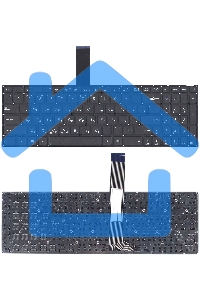 Клавиатура для ноутбука Asus K56 черная без рамки, плоский Enter