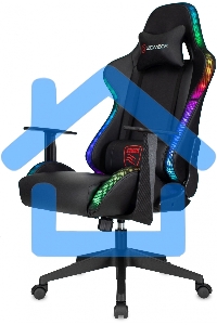 Кресло игровое Zombie GAME RGB черный эко.кожа/ткань крестов. пластик