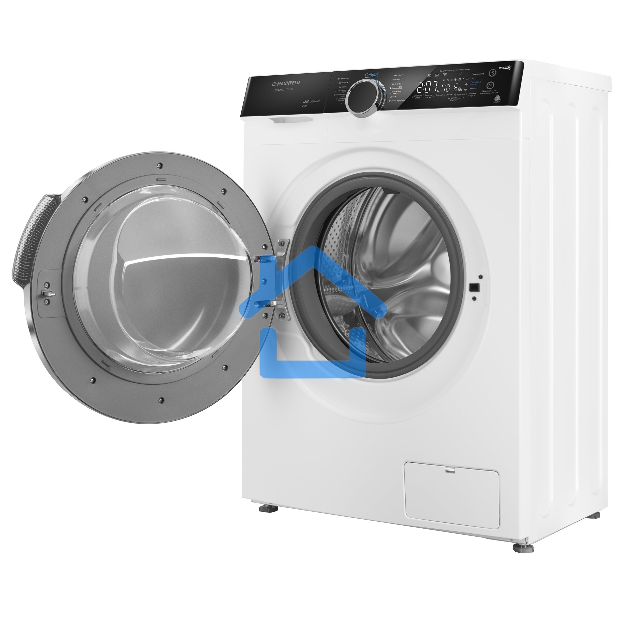 Стиральная машина Maunfeld MFWM127STWH06 белый, загрузка фронтальная 7 кг, 1200 об/мин., класс: А+++