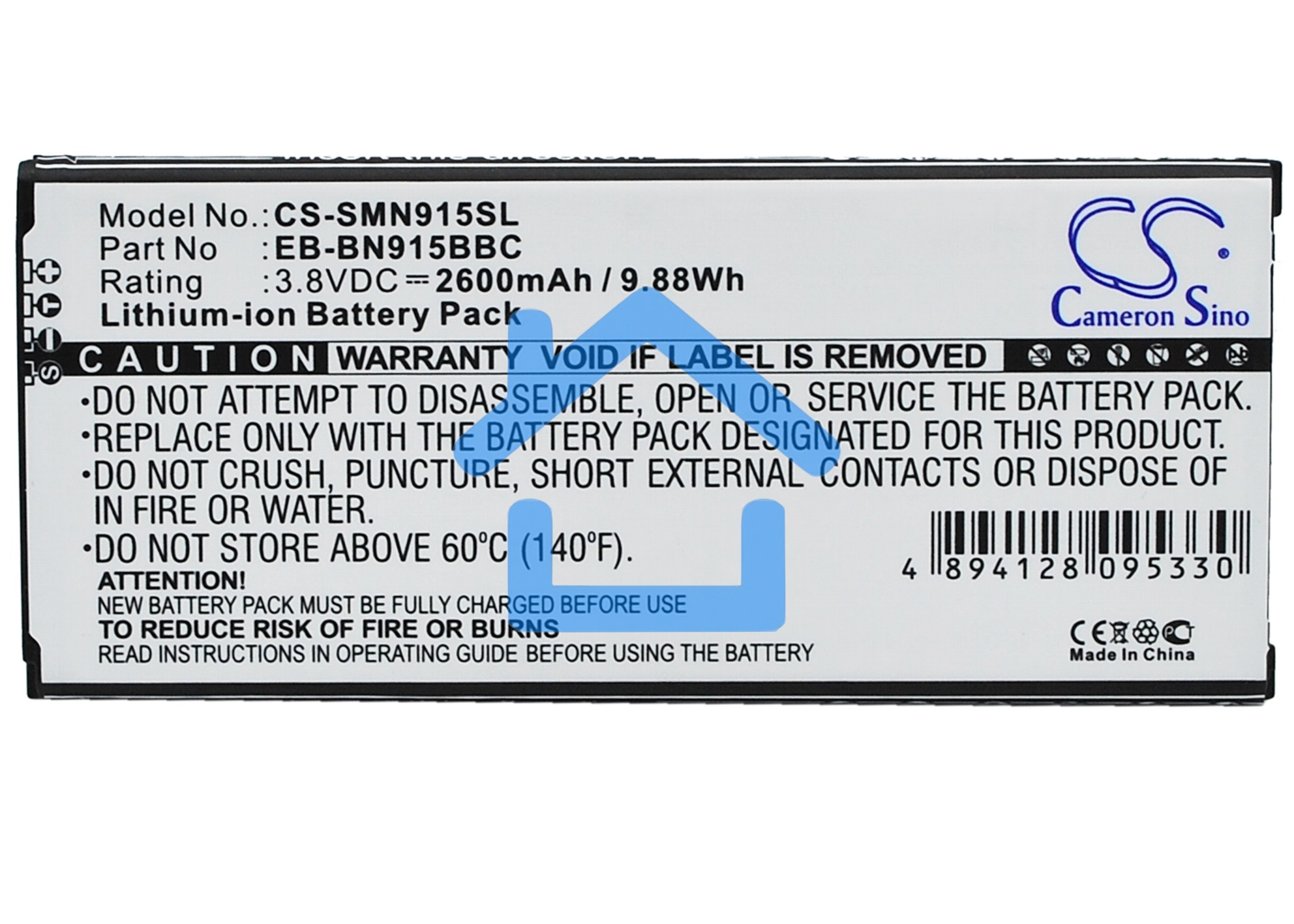 Аккумулятор CS-SMN915SL EB-BN915BBC для Samsung Galaxy Note Edge SM-N915 3.8V / 2600mAh / 9.88Wh
