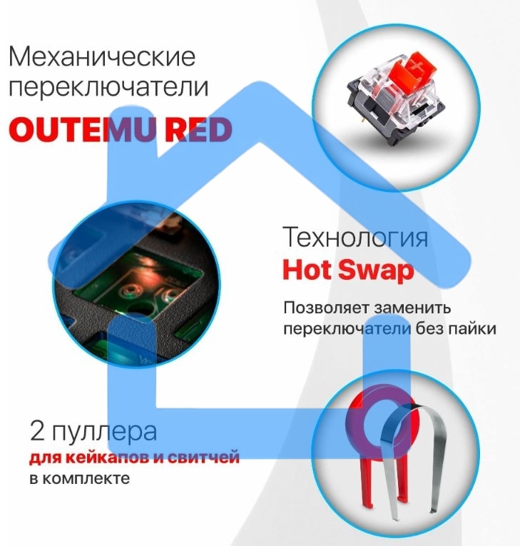 Клавиатура Defender Hawk GK-418 проводная, USB, черный/белый