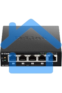 Неуправляемый коммутатор D-Link DGS-1005P/B3A с 5 портами 10/100/1000Base-T (4 порта PoE 802.3af/at, PoE-бюджет 60 Вт)