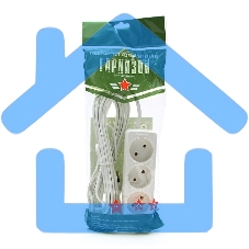 Удлинитель Гарнизон EL-E3-W-5, 3 розетки допустимый ток 6А, длина 5м