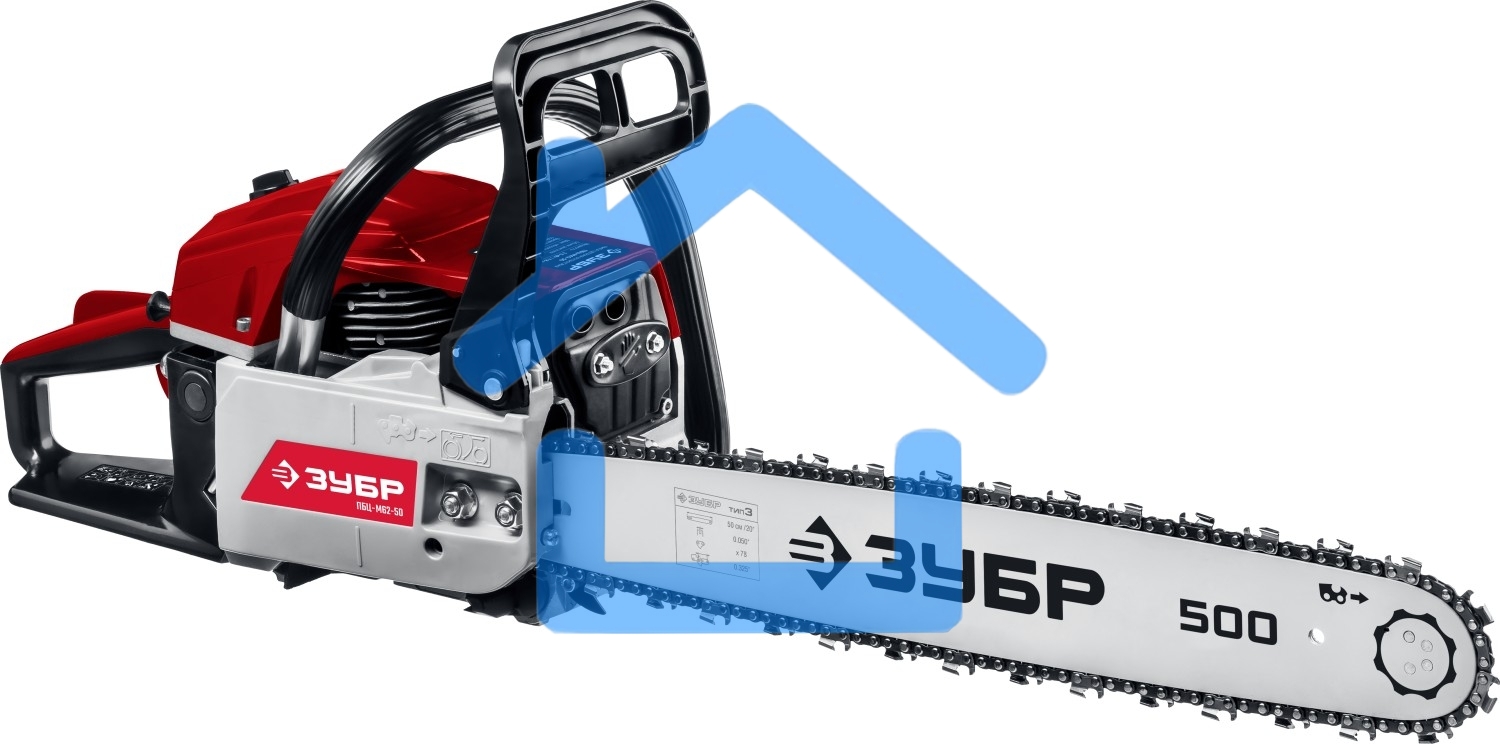 Бензопила ЗУБР ПБЦ-М62-50, 62 см3, шина 50 см