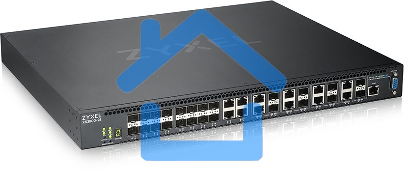Коммутатор Zyxel XS3800-28 L2+ switch, 4xRJ-45: 1 / 2.5 / 5 / 10G, 8xCombo (SFP: 1 / 10G, RJ-45: 1 / 2.5 / 5 / 10G), 16xSFP +