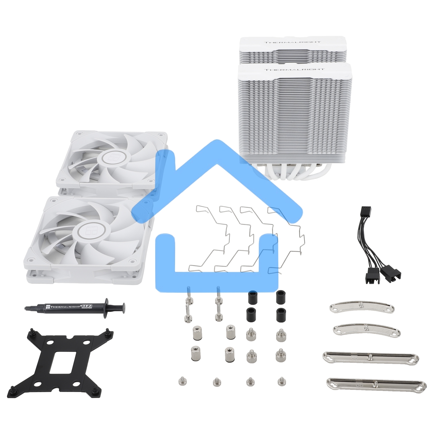 Кулер для процессора Thermalright Peerless Assassin 120 белый (4-pin PWM, 157мм, Ni/CU, 6x6мм, 2x120мм, 66.17CFM, 25.6dBA, 1550RPM, S: 1700, 1200, 20XX, 115X, AM5, AM4)