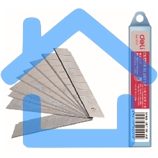 Лезвия для канцелярского ножа Deli E2011, ширина лезвия 18 мм, сталь (упаковка: 10шт) пластиковая коробка